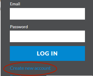 Create New Account link