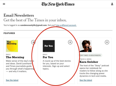 Choose "For You" for a customized email newsletter.