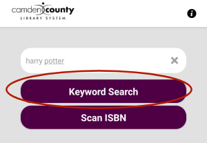 Enter your search terms and click the Keyword Search button.