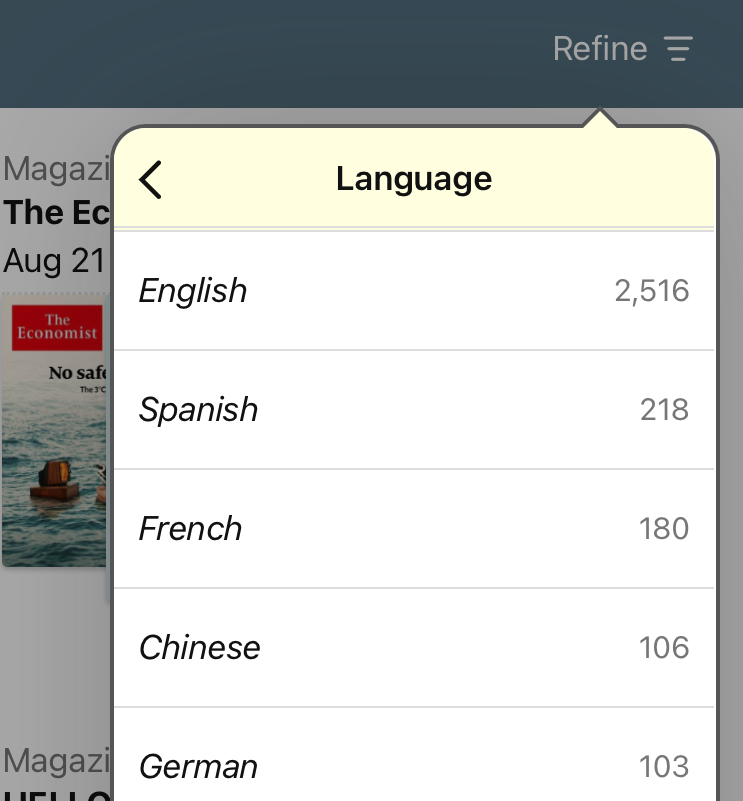 Limit by Language
