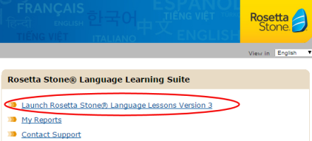 Launch Rosetta Stone link