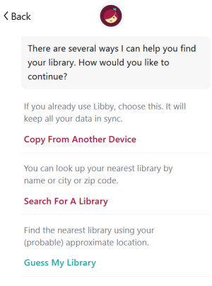 Choose Search for a Library