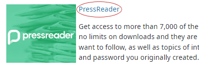 Press Reader link