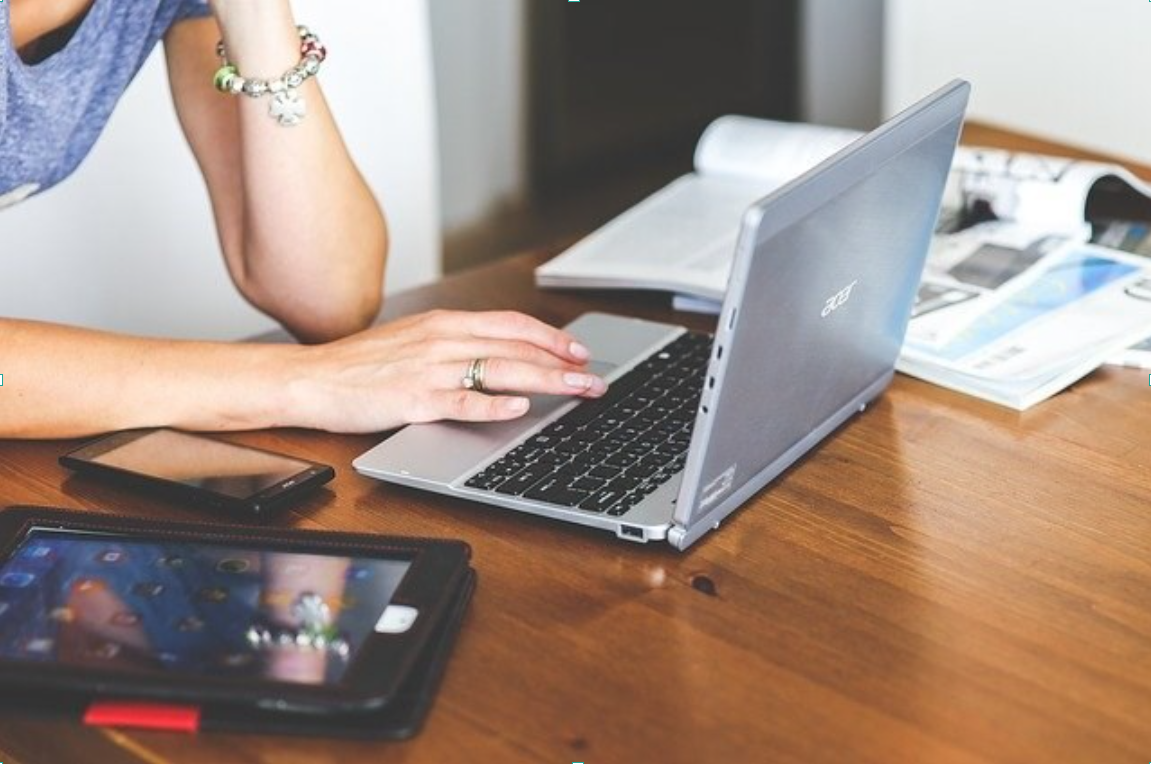 Laptop, Tablet, Phone, Book for Research